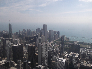 Looking out to Lake Michigan from the tallest building in N. America!