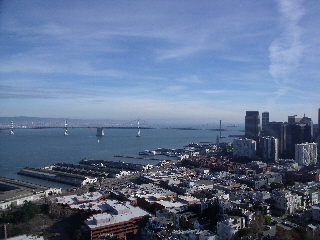 San Francisco and the Bay bridge from Coit Tower, Telegraph Hill