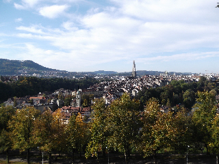 Looking toward Bern Old City from the Rosengarten